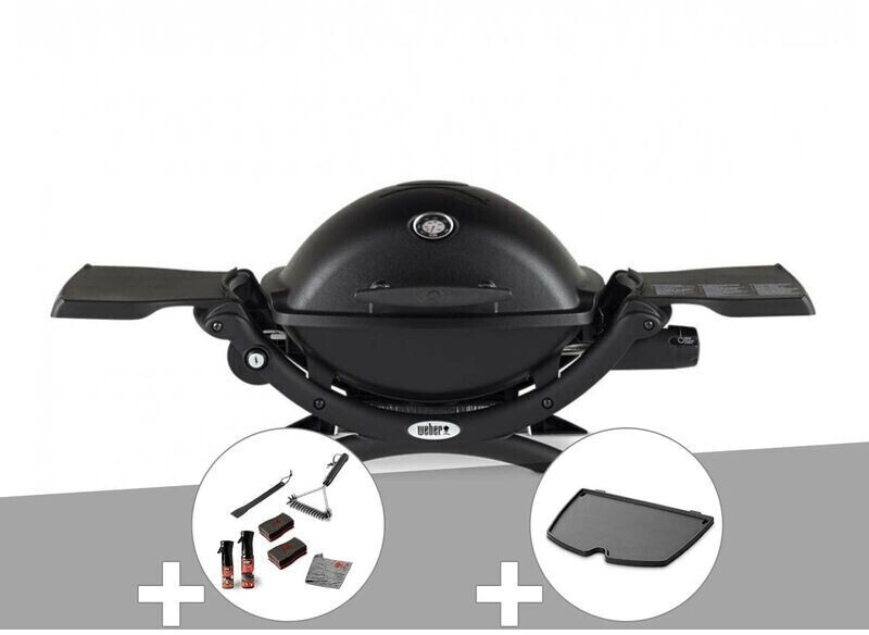 Weber Q 1200 Noir + Kit de nettoyage + Plancha