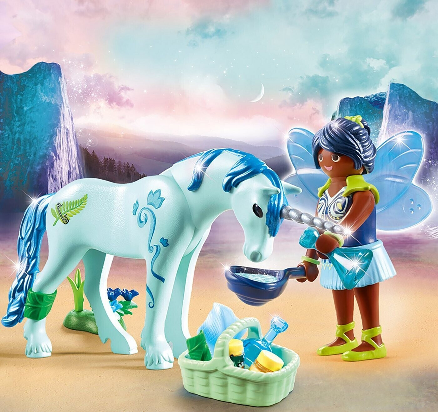 PLAYMOBIL 2 FEES + LICORNE PERSONNAGE ACCESSOIRES FEE FEERIE