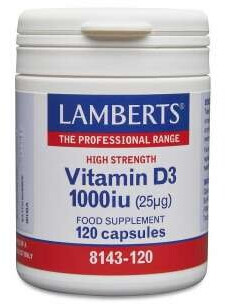 Lamberts Healtcare Vitamin D3 1000iu 25ug capsules (120 pcs.)