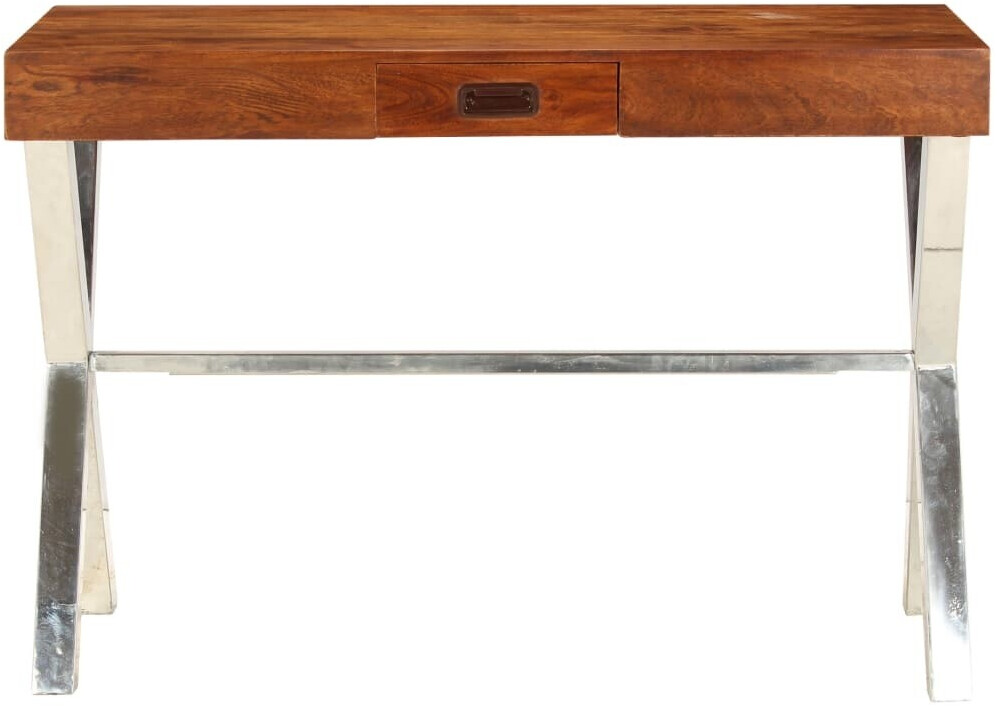 vidaXL Bureau en bois d'acacia et fer 110 x 50 cm