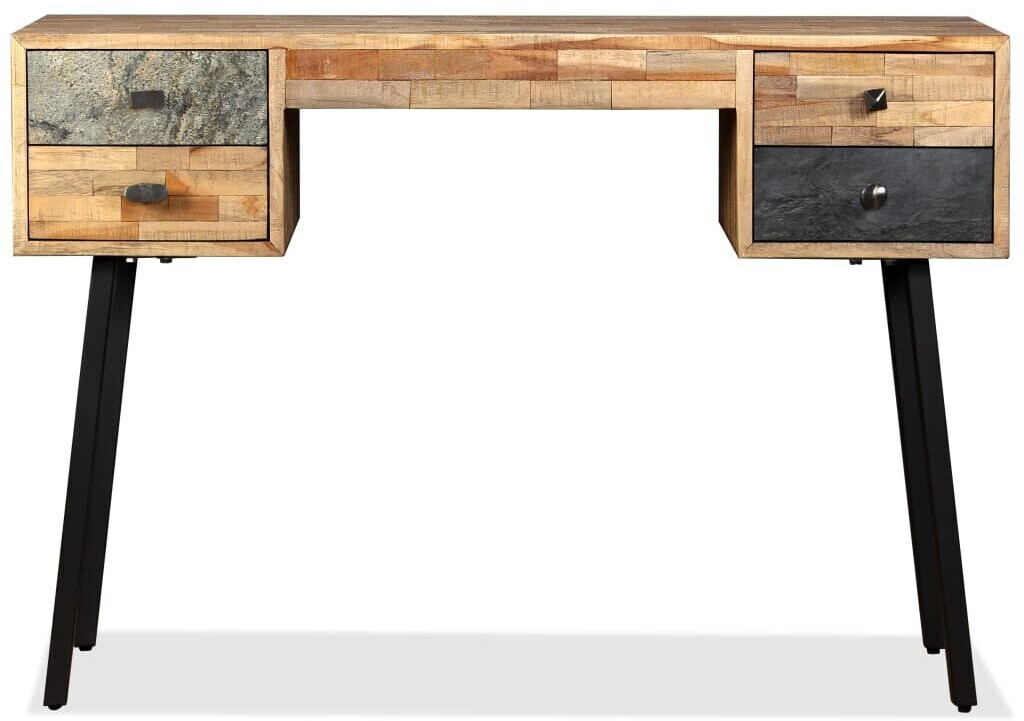 vidaXL Bureau en teck de récupération 110 x 50 cm