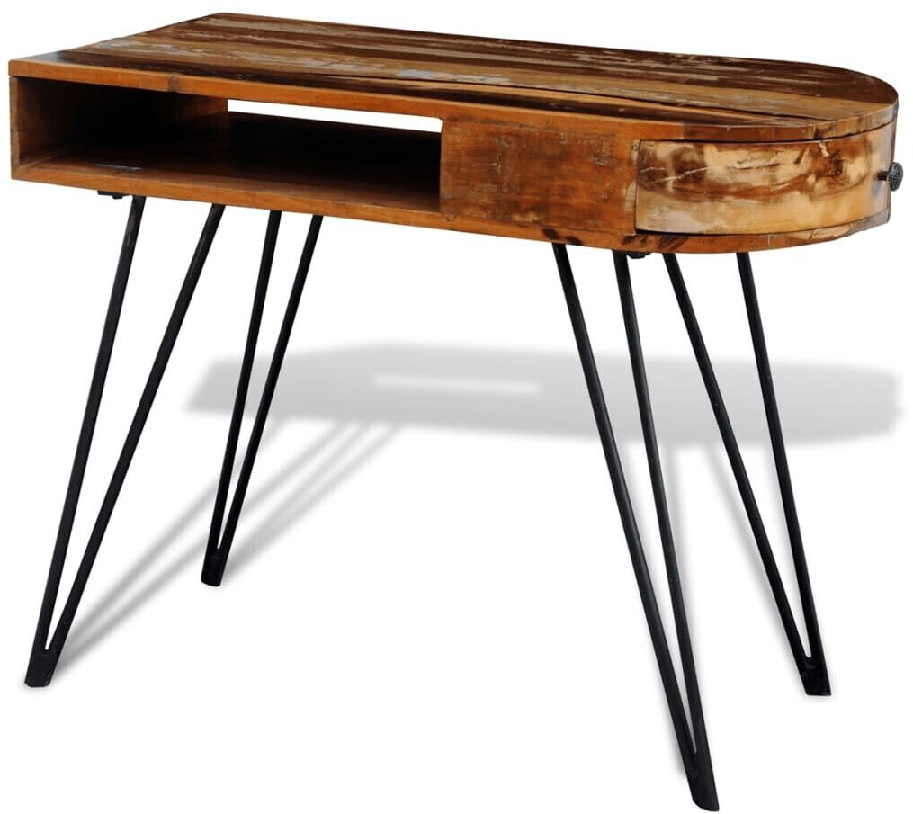 Photos - Office Desk VidaXL Desk in Reclaimed Wood and Iron Legs 