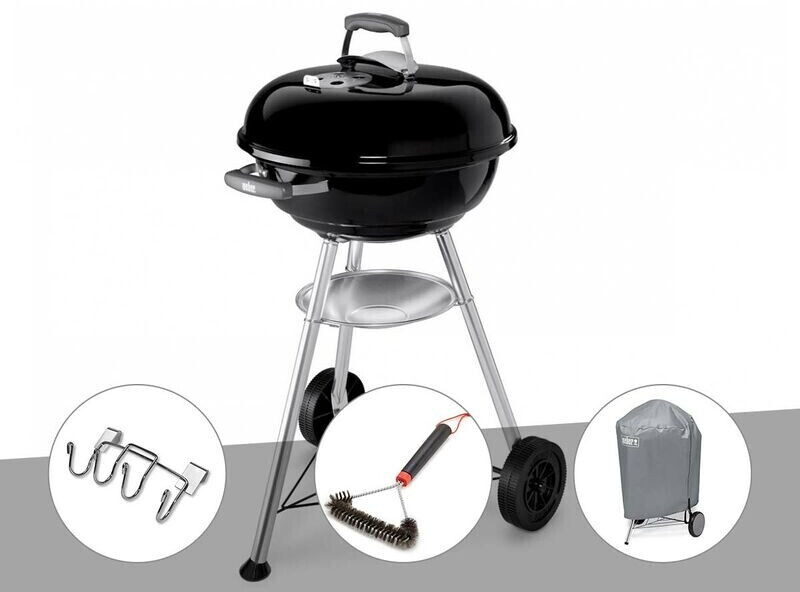Weber Compact Kettle 47 cm avec Crochets pour accessoires + Brosse + Housse