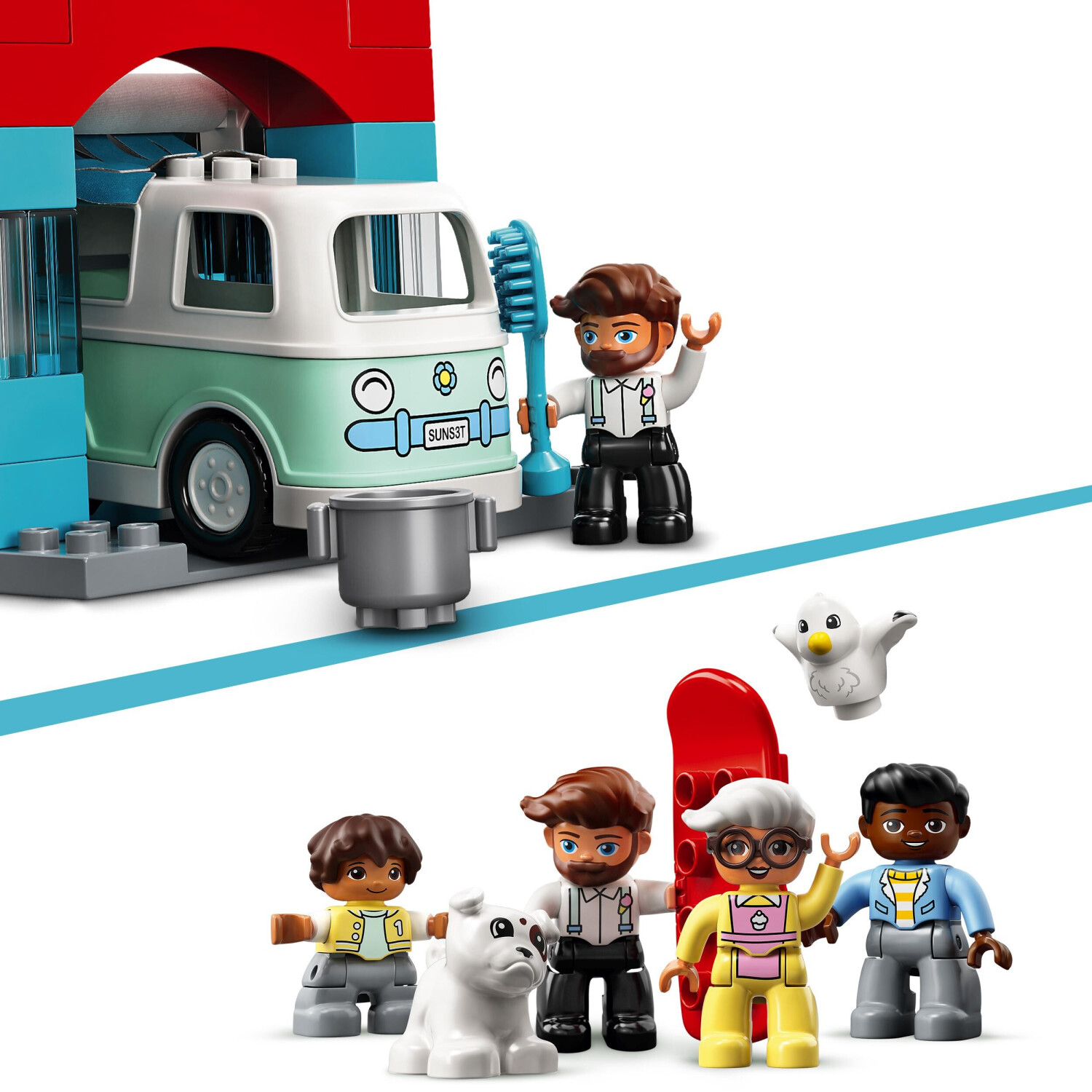 LEGO 10948 DUPLO Le garage et la station de lavage jouet enfant 2+ ans avec  voitures a pousser - ADMI
