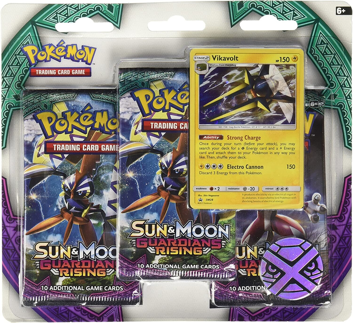 Pokémon Pack 3 boosters Sun & Moon Guardians Rising (anglais)