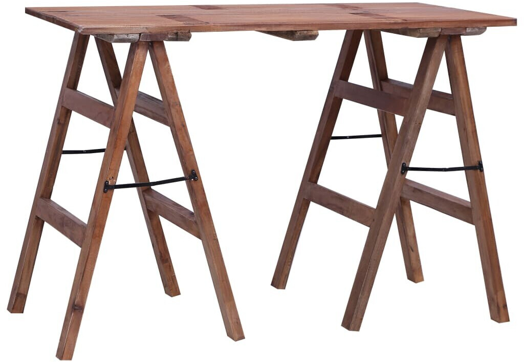 vidaXL Bureau tréteaux en bois de récupération 116 x 55 cm