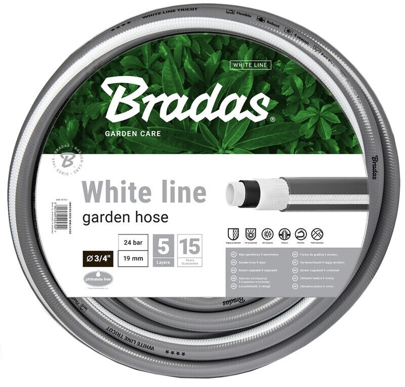 Bradas White line 3/4'' 50m silver/white