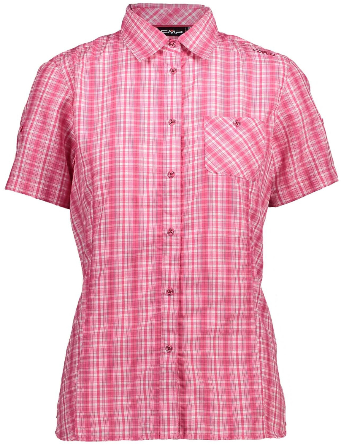 CMP Short-Sleeved Check Patterned Shirt (30T9956) bouganville goji