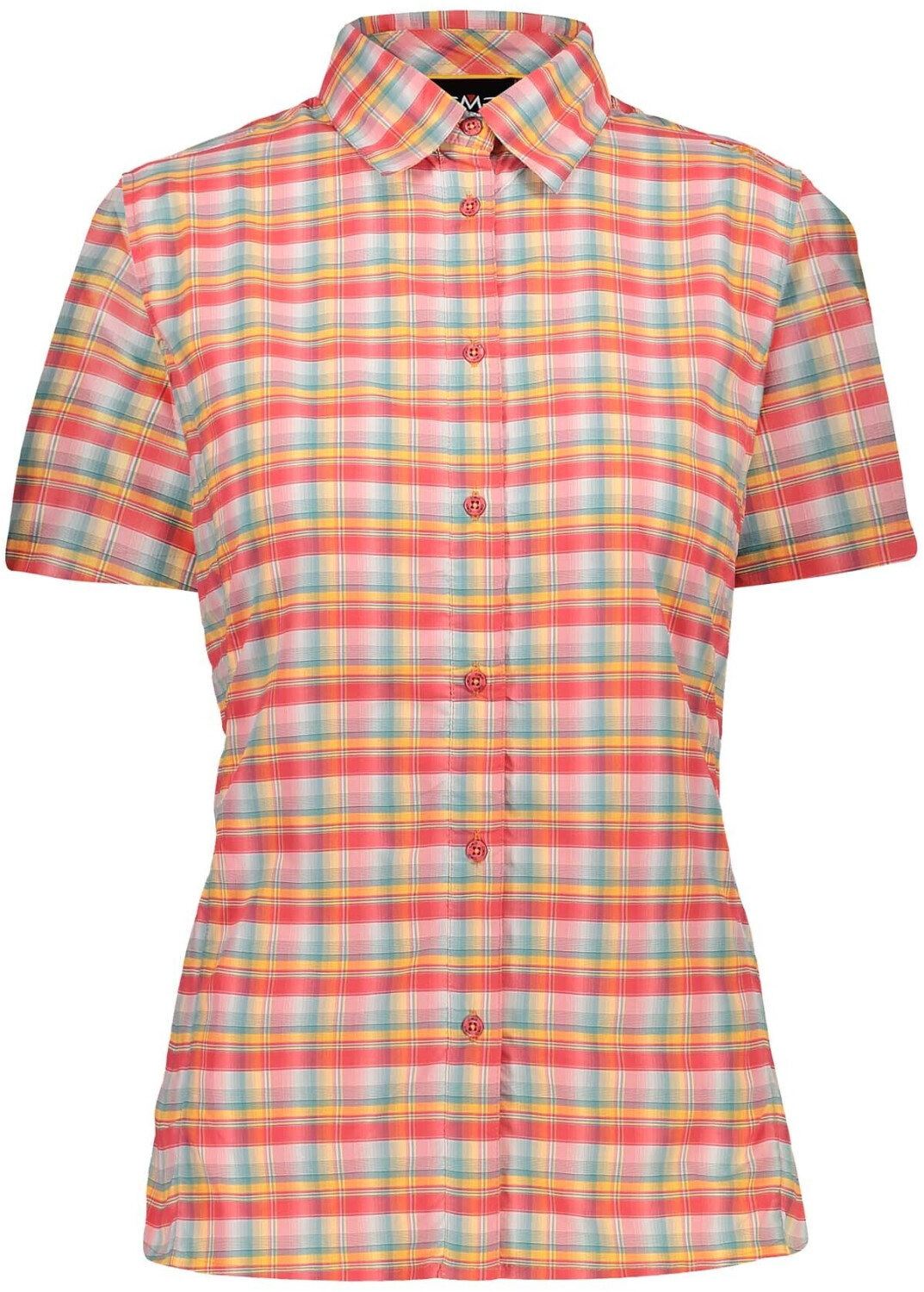CMP Short-Sleeved Check Patterned Shirt (30T7766) gloss white