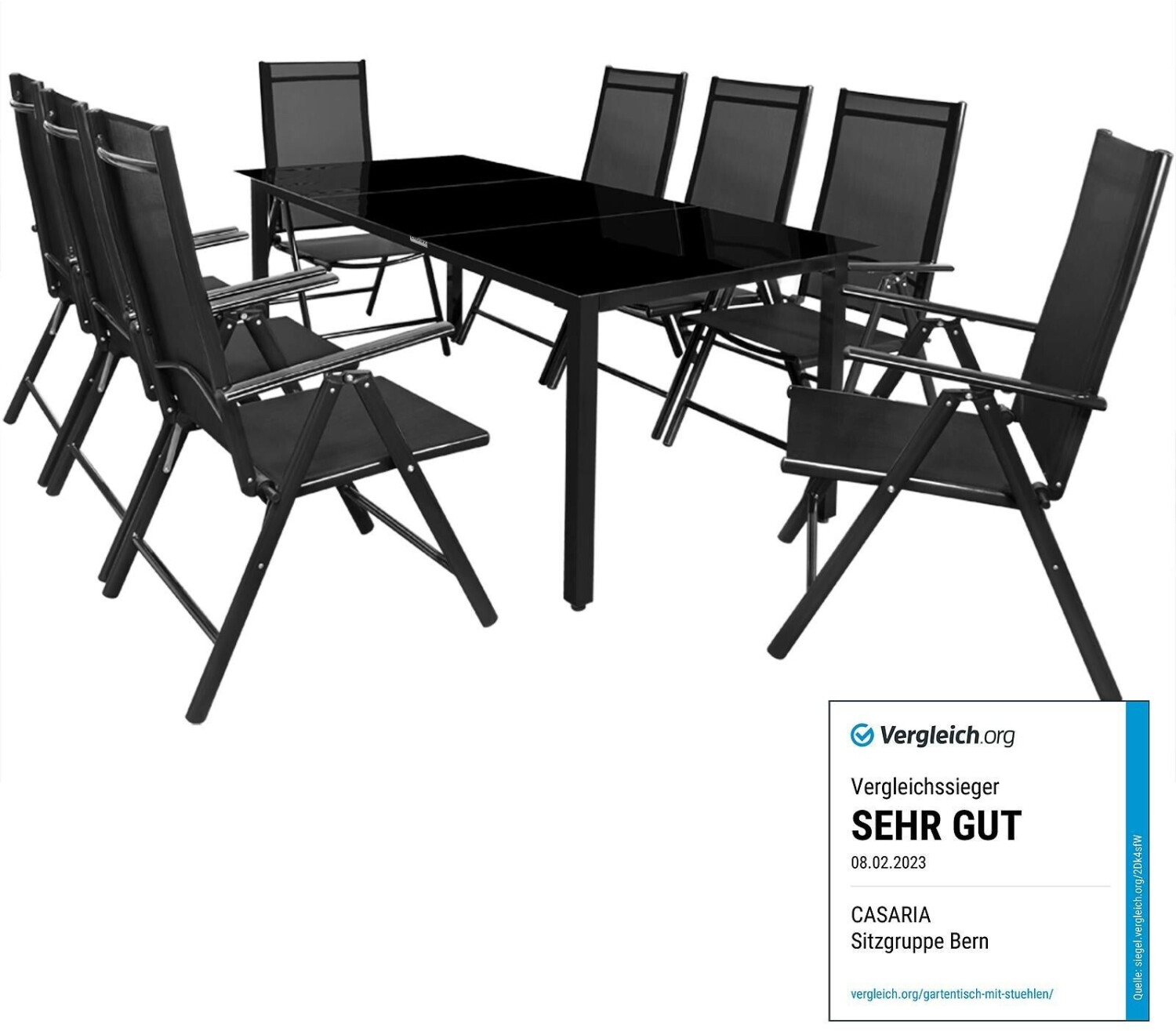 Casaria Bern seating group 9 pieces Anthracite aluminum