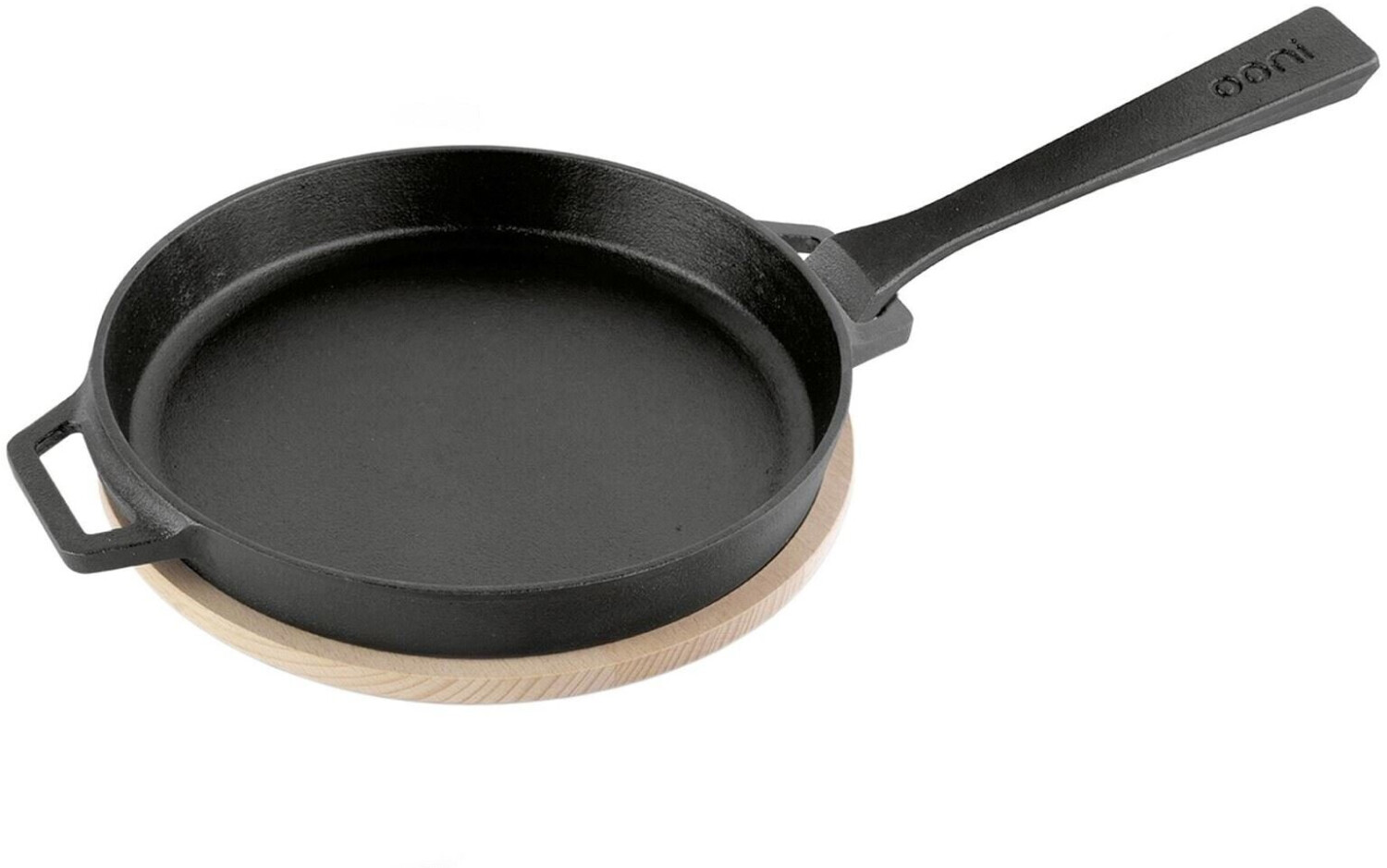 Ooni Skillet Cast Iron Pan with Beech Wood Board 23 cm