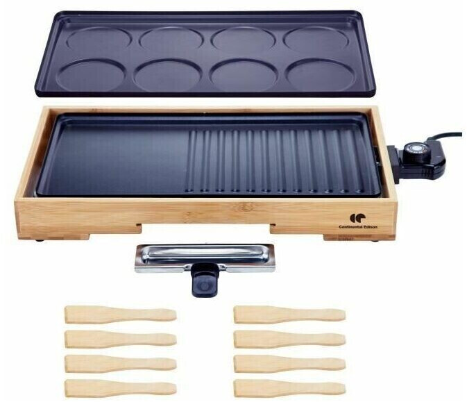 Continental Edison PC1500BB Plancha Grill + Crêpe party