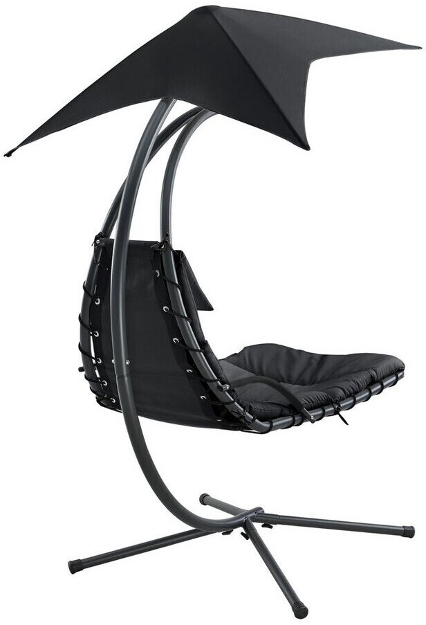 en.casa Lorca hanging bed with sun canopy black