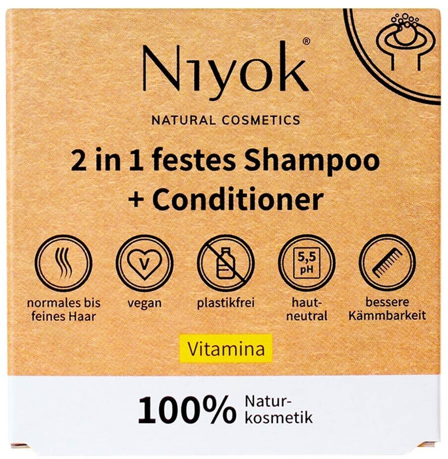 Niyok 2 in 1 solid Shampoo + Conditioner - Vitamina (80 g)