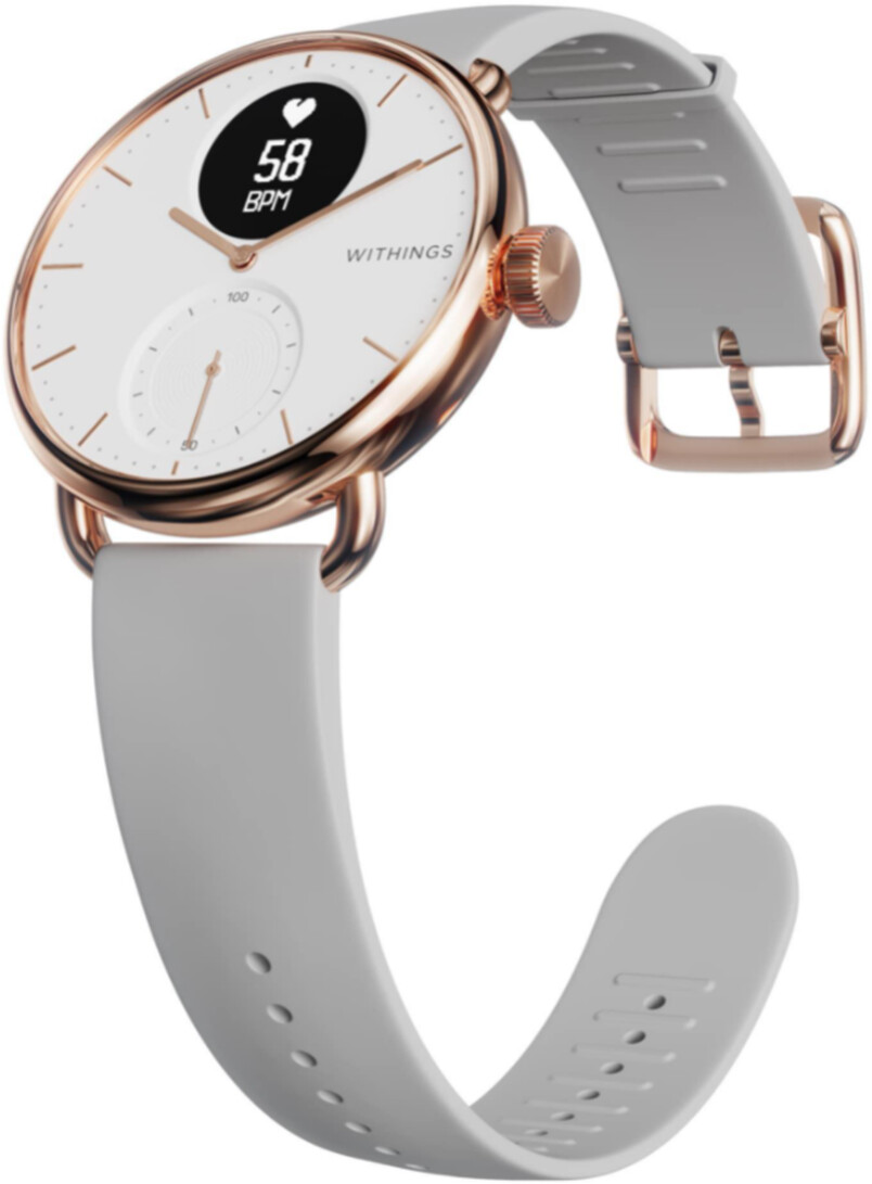 46€09 sur Montre connectée Withings Scanwatch 38 mm Or rose