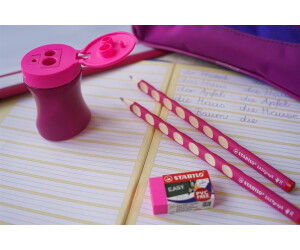 STABILO EASYgraph in pink Schul-Set für Linkshänder Radierer inklusive Spitzer 