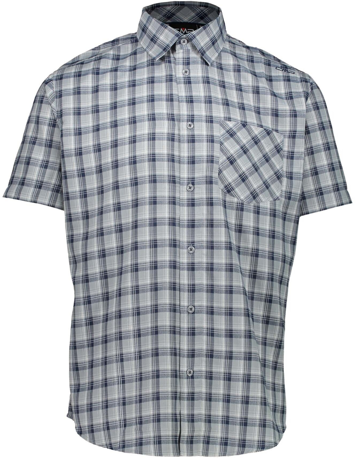 CMP Men's Short Sleeve Checked Shirt (30T9937) stone-cemento-bianco