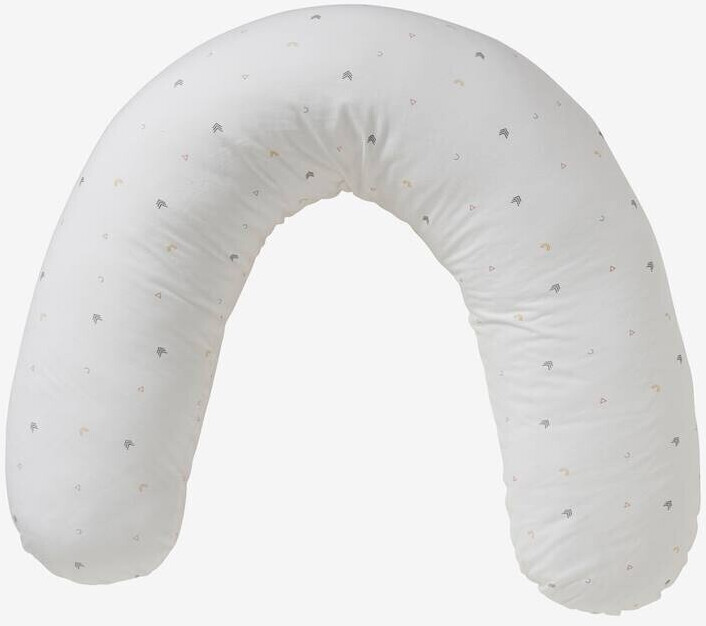 Vertbaudet Coussin d'allaitement + housse de protection ivoire graphique