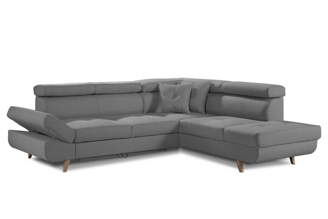 Best mobilier Canapé d'angle droit Linea gris clair