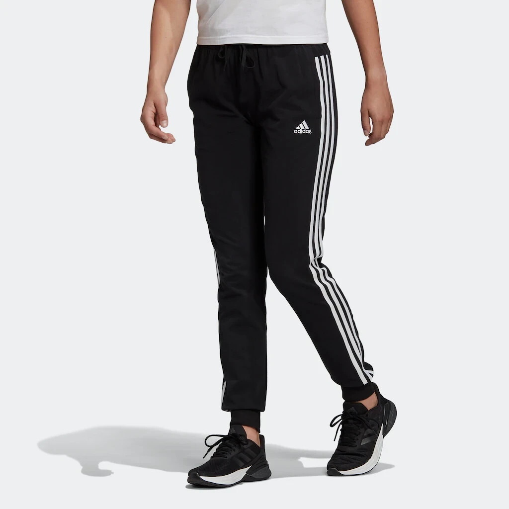 Adidas Essentials Single Jersey 3 Stripes Pants black white ab 21 99 Preisvergleich bei idealo