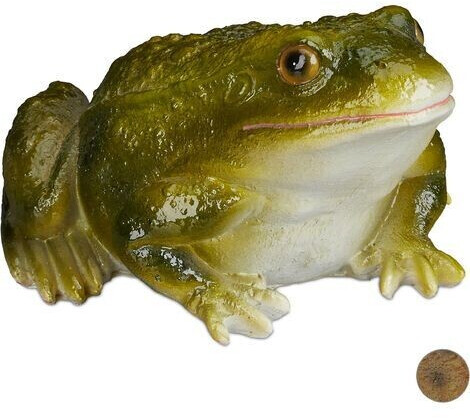 Relaxdays Poly-resin Garden Frog Green