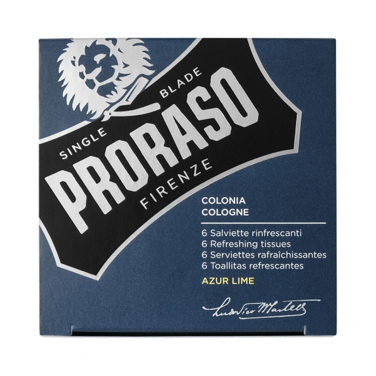 Proraso Cologne Refreshing Tissues Azur Lime (6 pcs)