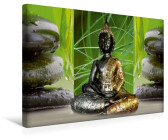 2x LED-Bild 70x40cm Timer Buddha/Harmony Leinwandbild Wandbild Wanduhr 