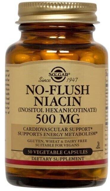 Solgar No-Flush Niacin 500mg capsules (50 pcs.)