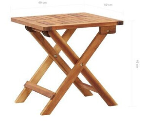 Table d'appoint pliante en bois clair 40x40x45 JAVA LIGHT
