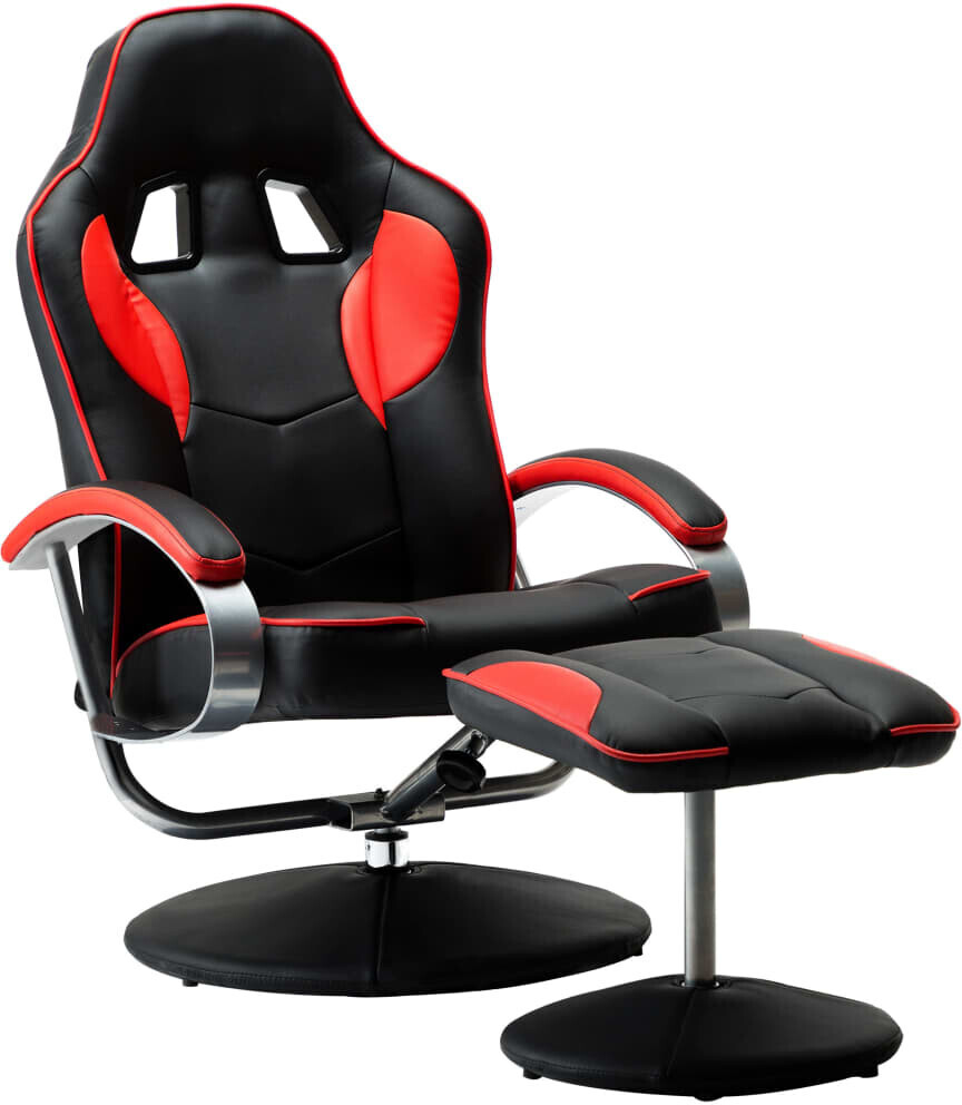 vidaXL Fauteuil inclinable Avec Repose-Pied Rouge/Noir