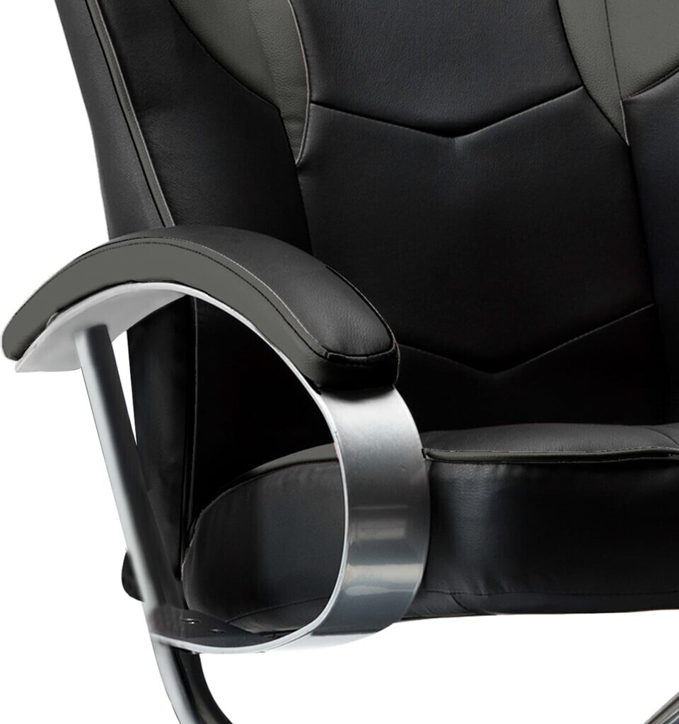 vidaXL Fauteuil inclinable Avec Repose-Pied Gris/Noir