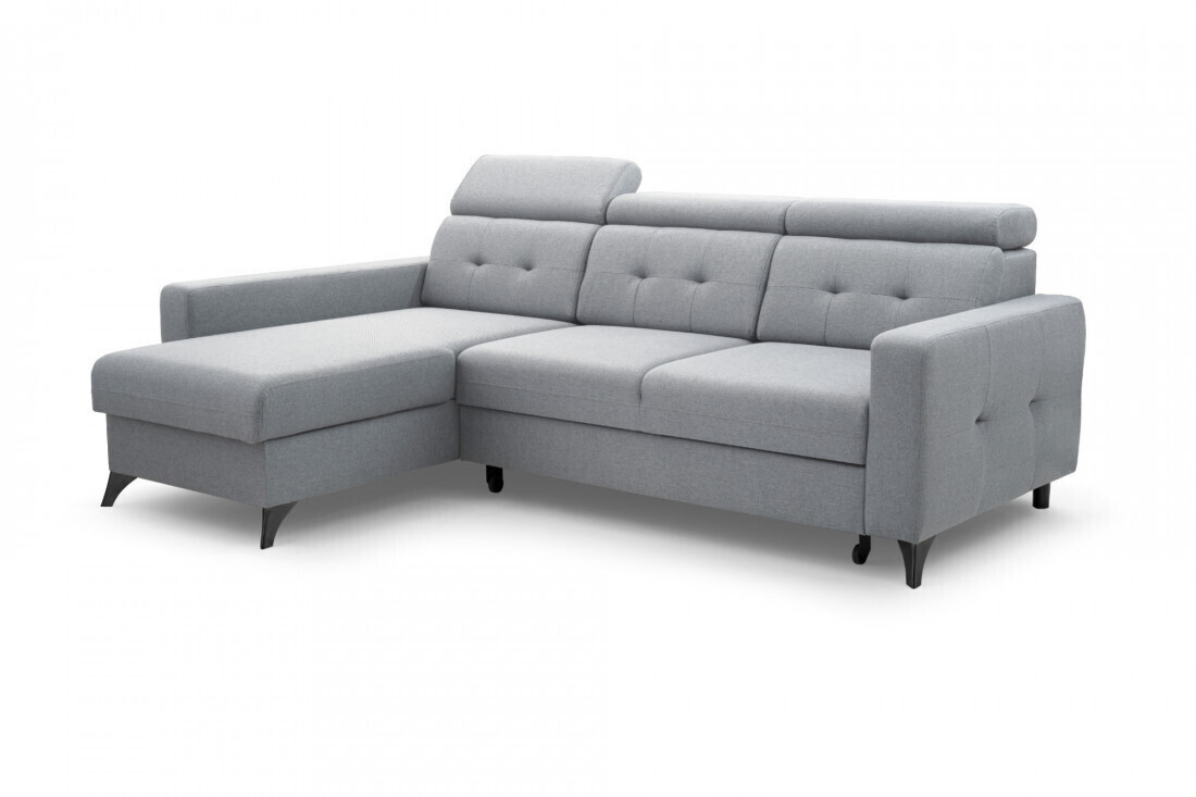Best mobilier Canapé d'angle gauche Nolan gris clair