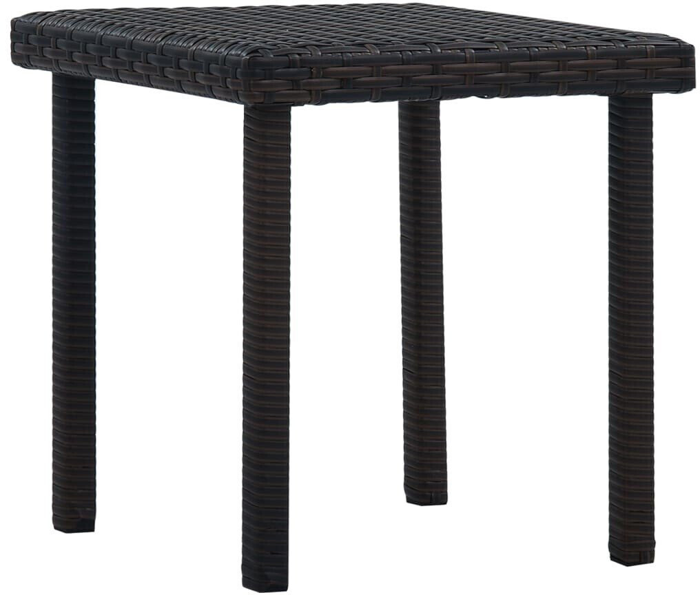 vidaXL Table à thé de jardin 40x40x40 cm Résine tressée marron