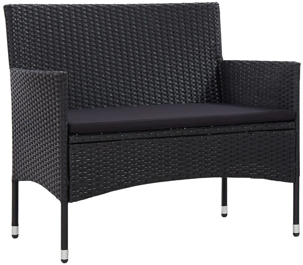 vidaXL Banc de jardin 103 cm Résine tressée noir