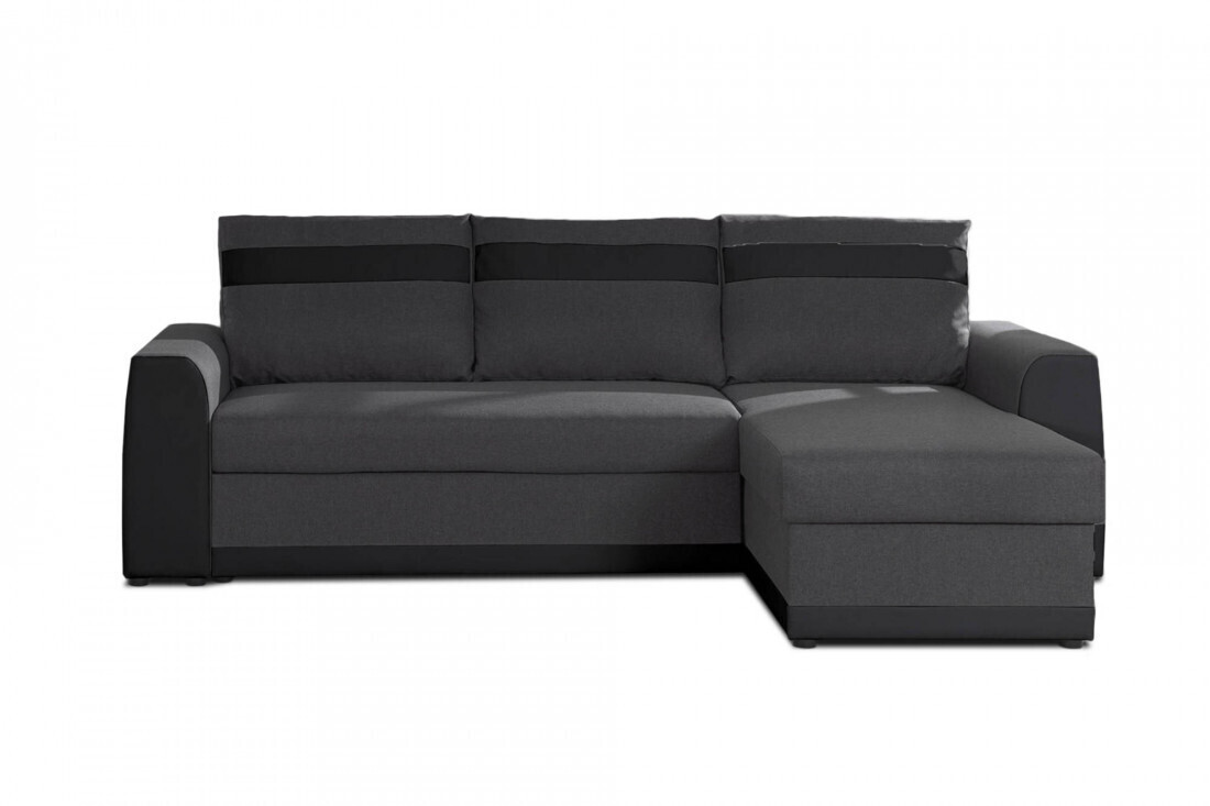 Best mobilier Canapé d'angle réversible Capri noir/gris
