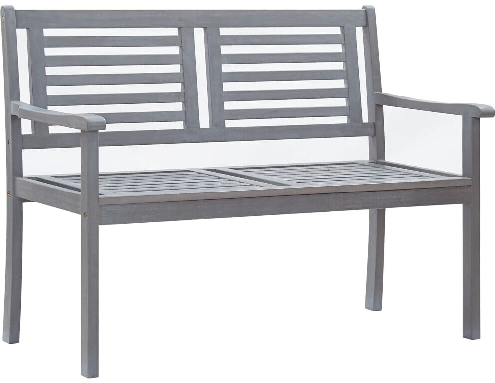 vidaXL Banc de jardin 2 places 120 cm Bois d'eucalyptus solide gris