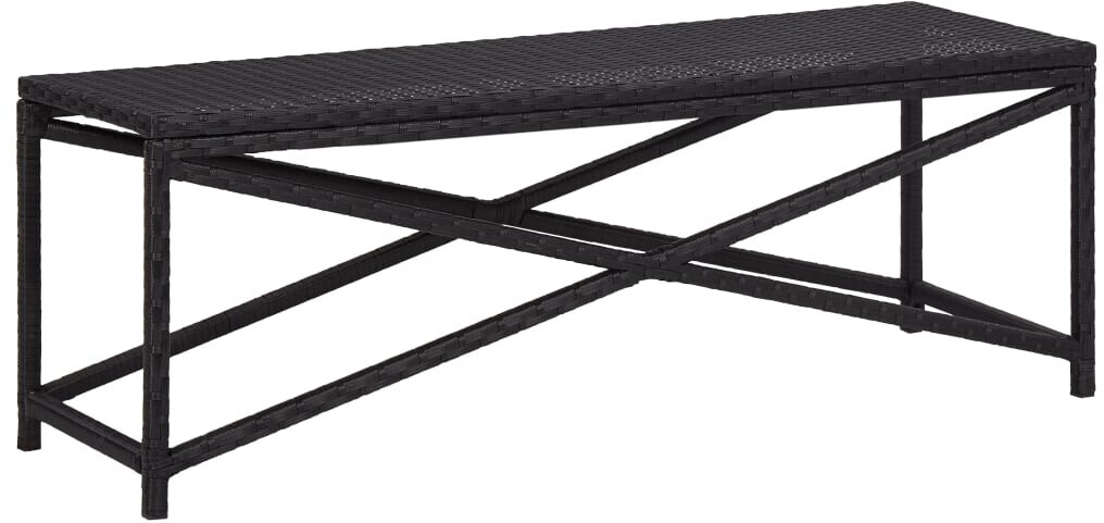 vidaXL Banc de jardin 120 cm Résine tressée noir