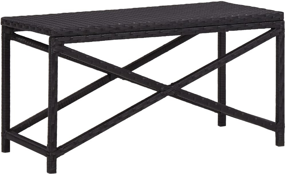 vidaXL Banc de jardin 80 cm Résine tressée noir