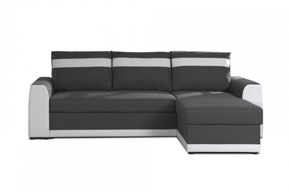Best mobilier Canapé d'angle réversible Capri blanc/gris