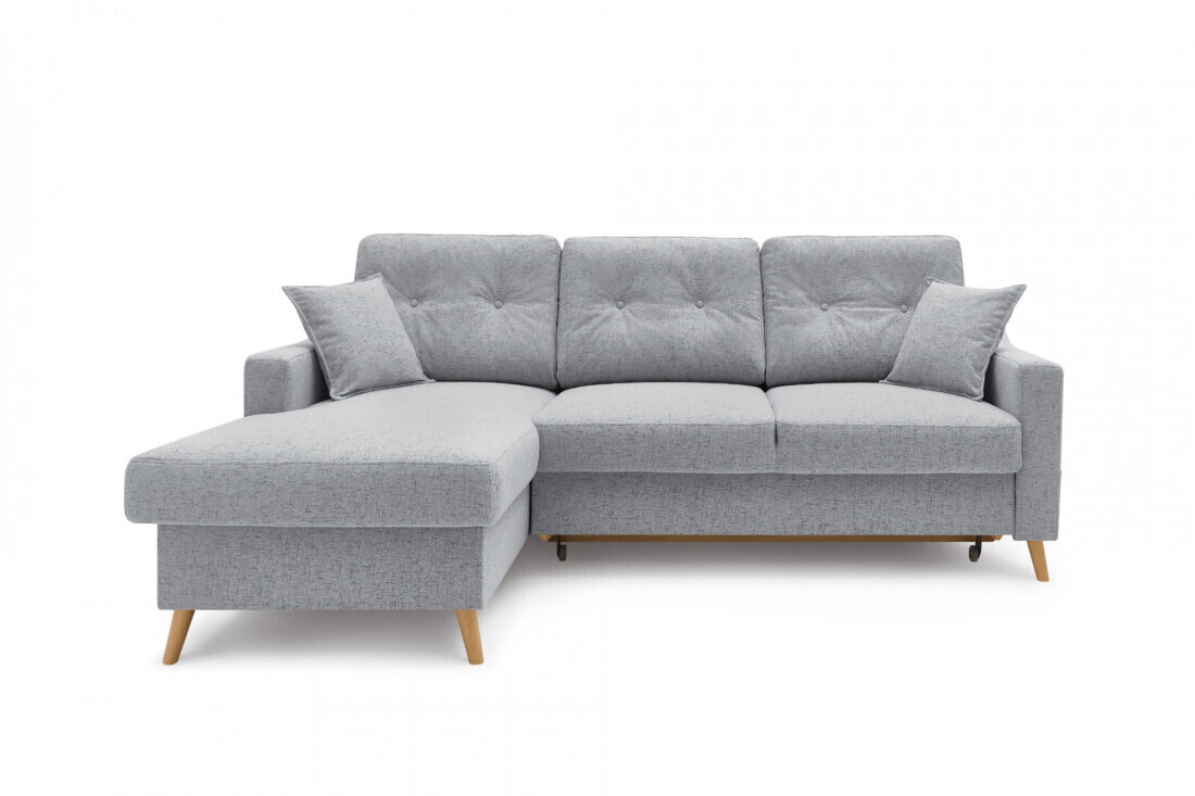 Bobochic Canapé d'angle gauche Sweden gris clair