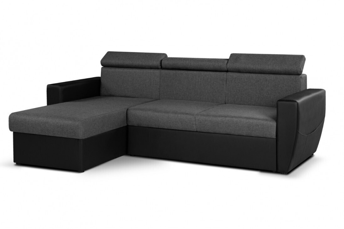 Best mobilier Canapé d'angle réversible Nevada noir/gris