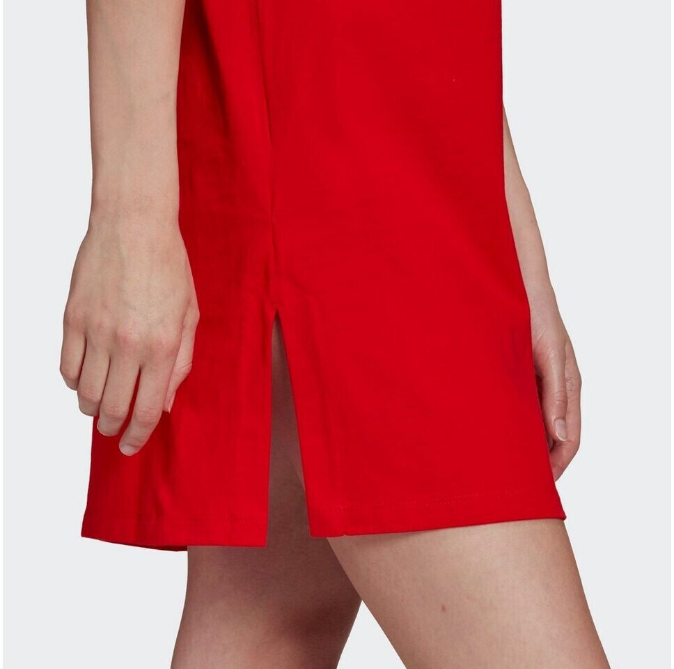 adidas Adicolor Classics Roll-Up Sleeve Tee Dress - Red | adidas UK