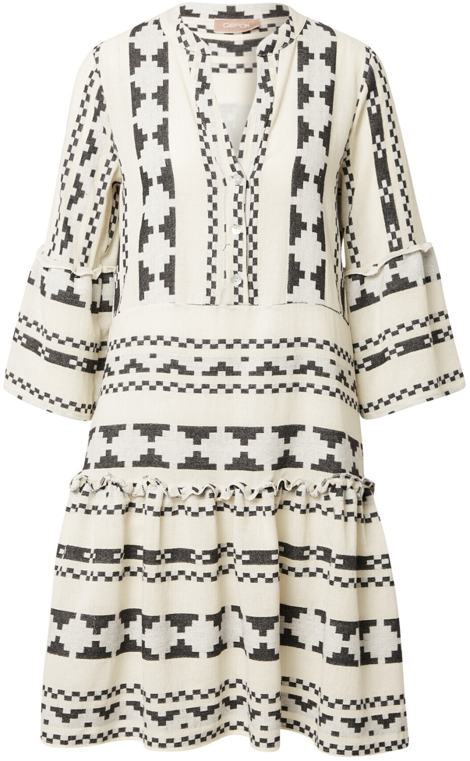 Cartoon Boho Summer Dress (1327/7498) black/white