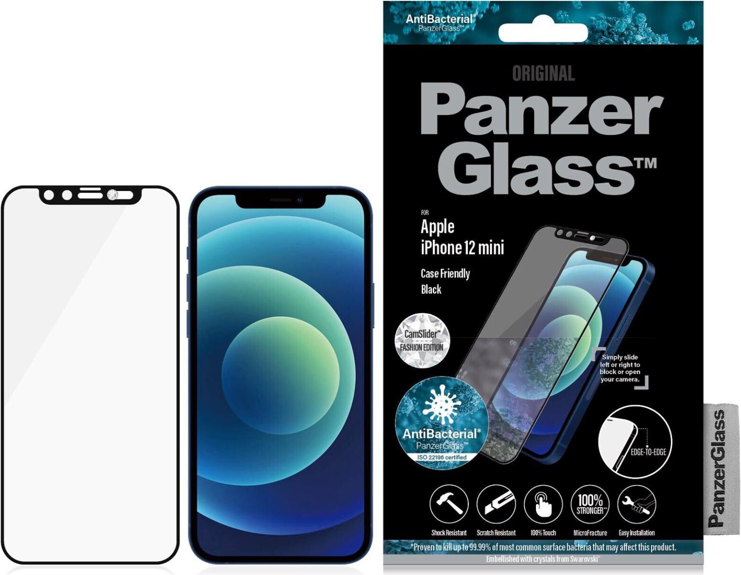 PanzerGlass E2E M CF AB CamSlider Swarovski iPhone 12 Mini