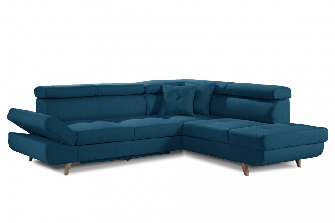 Bobochic Canapé d'angle droit Linea bleu canard