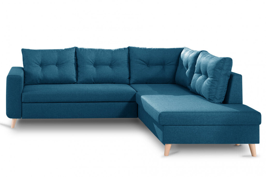 Best mobilier Canapé d'angle droit Nordic bleu canard