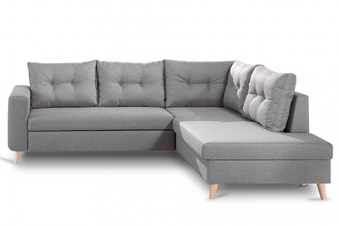 Best mobilier Canapé d'angle droit Nordic gris clair