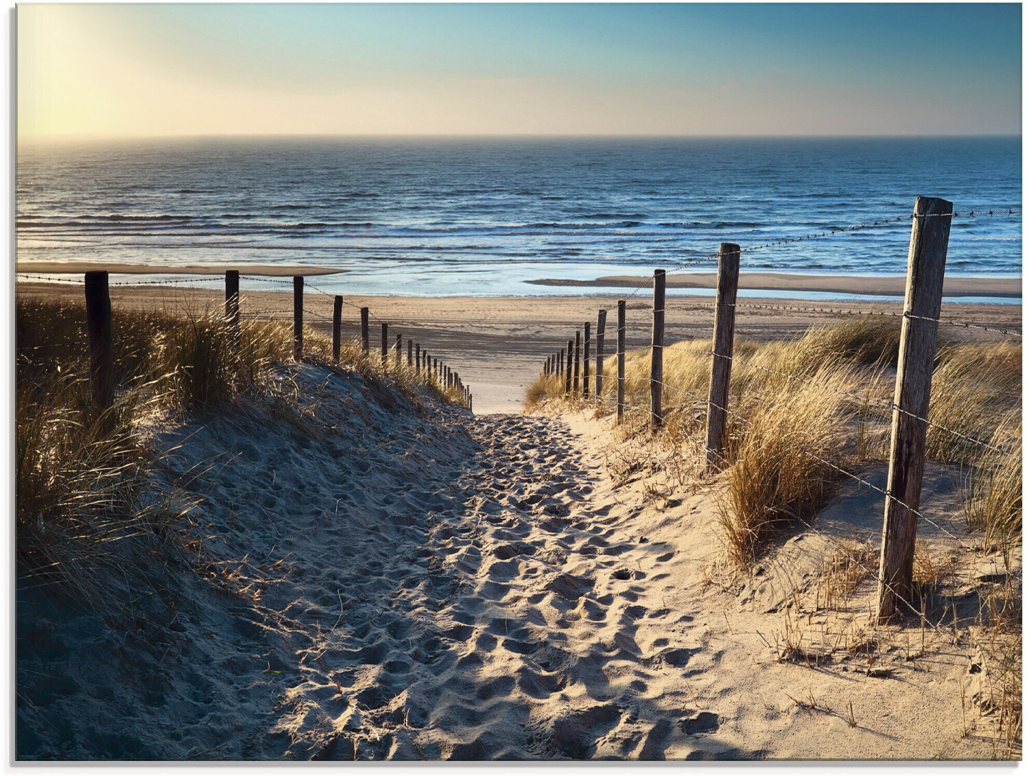 Art-Land Weg zum Nordseestrand Sonnenuntergang Strand , Bilder beige 60x45  cm ab 52,11 € | Preisvergleich bei