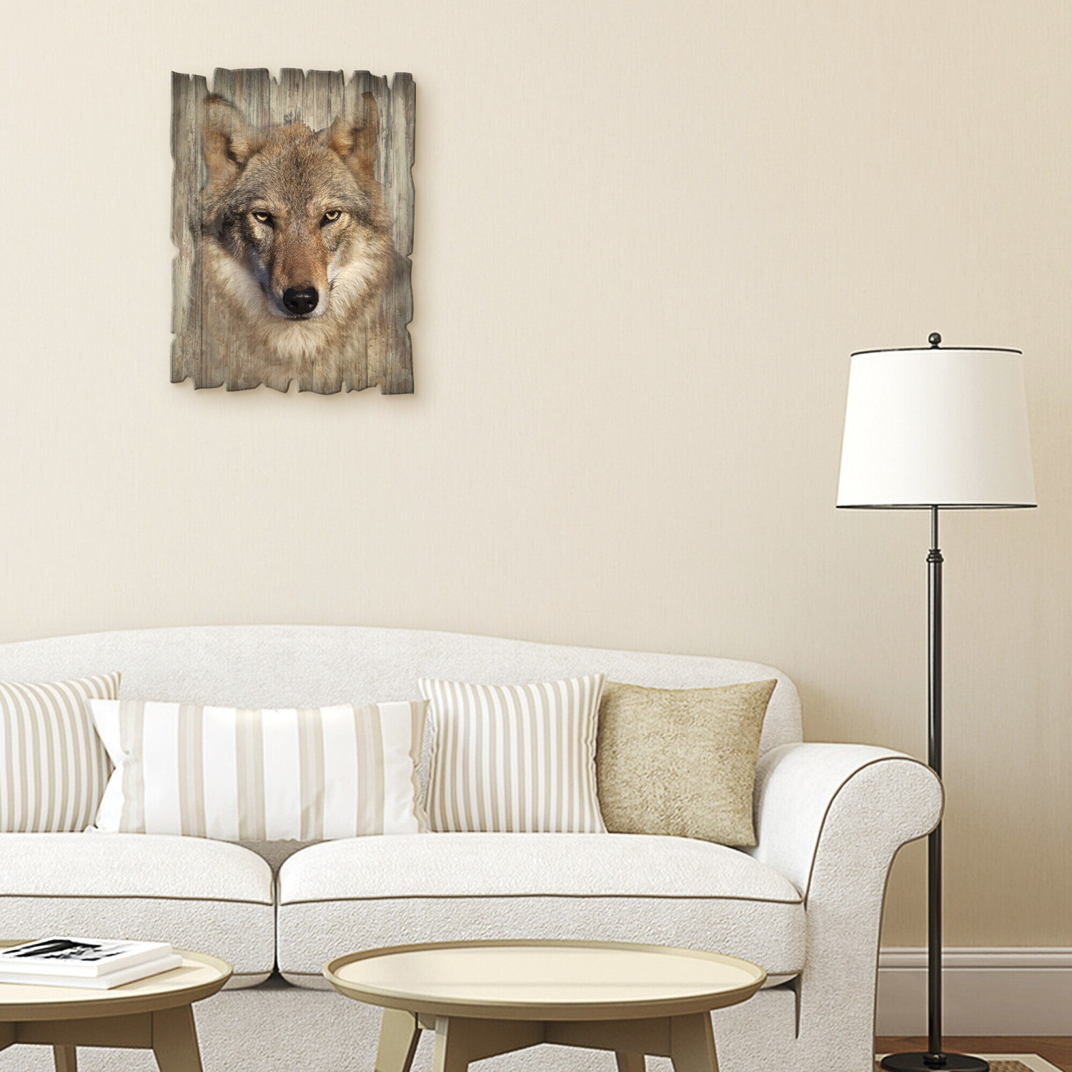 ab € bei Holzbild Wildtiere Preisvergleich Art-Land | 30x40 cm braun 25,11 Wolf