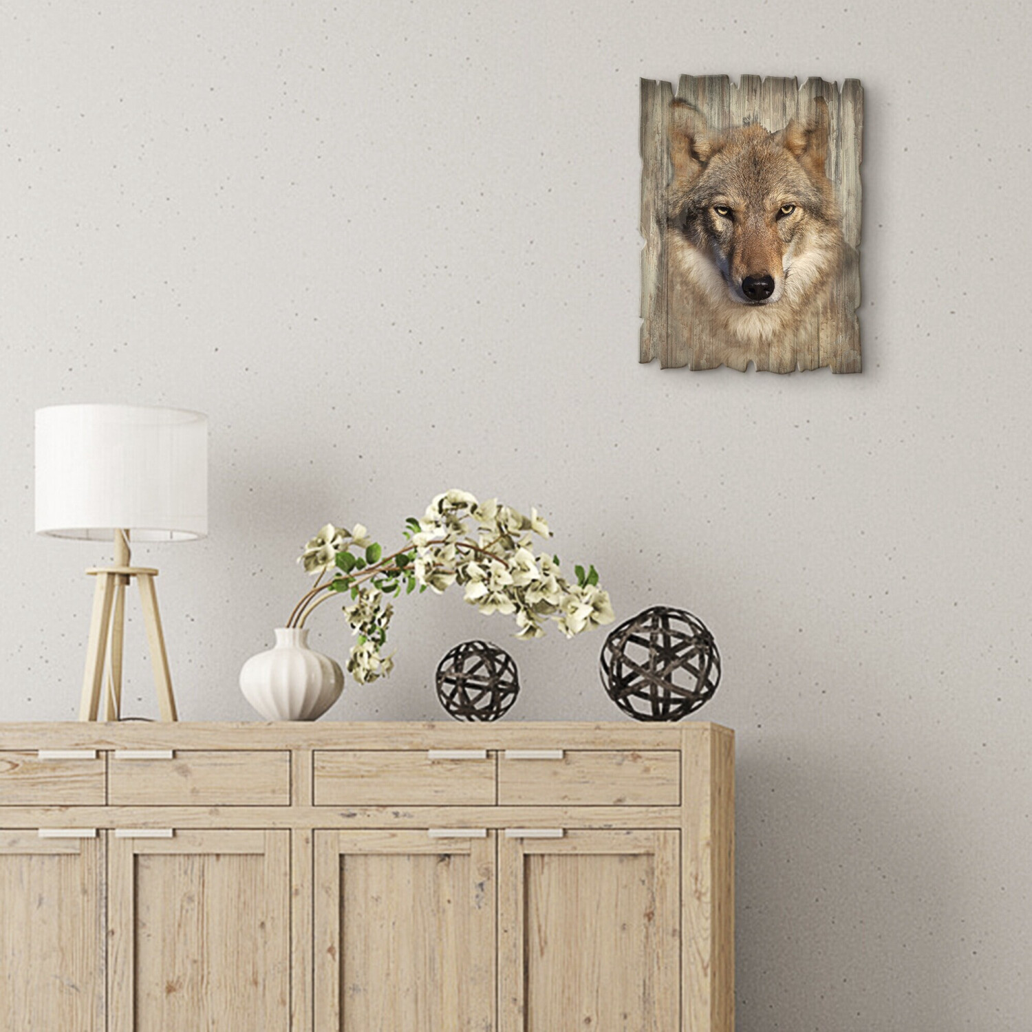 Art-Land Holzbild Wolf Wildtiere bei braun cm € Preisvergleich 25,11 | ab 30x40